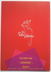 "Der Rote Kakadu"- HANDSIGNIERTES Presseheft von JESSICA SCHWARZ