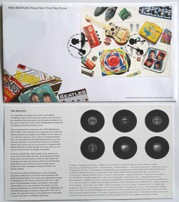 THE BEATLES - Briefmarkenserie "MEMORABILIA" Royal Mail auf einem FDC - 2007