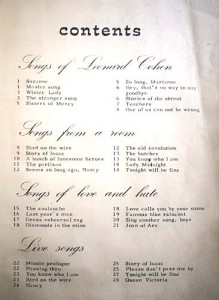 Eine Sammlung von Songtexten - LEONARD COHEN - SONGBOOK -