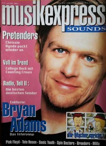 BRYAN ADAMS - Titelstory auf der "Musik Express" von 1994