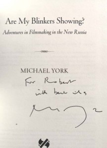 MICHAEL YORK - "Are My Blinkers Showing?" - HANDSIGNIERTE ERSTAUSGABE von 2005