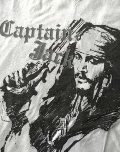 JOHNNY DEPP - auf frühem Merchandise T-Shirt - FLUCH DER KARIBIK