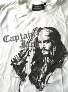 JOHNNY DEPP - auf frühem Merchandise T-Shirt - FLUCH DER KARIBIK
