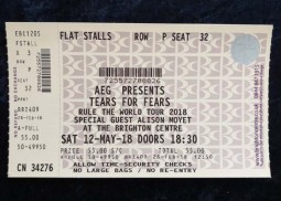 Ungenutztes TICKET - TEARS FOR FEARS - abgesagtes Konzert in England 2018