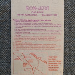 BON JOVI - Ticket - "New Jersey Syndicate"- Tour 1989 - England