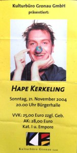 HAPE KERKELING - Ticket zu seiner Live- Show von 2004