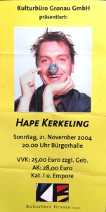 HAPE KERKELING - Ticket zu seiner Live- Show von 2004