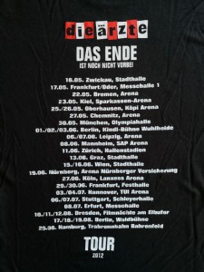 DIE ÄRZTE - Tour-Shirt - Bela-Farin-Rod - "Das Ende ist noch nicht vorbei - Tour 2012"
