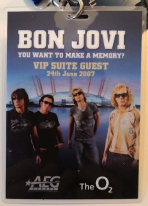 BON JOVI - VIP- Pass - "Lost Highway-Tour 2007" - London