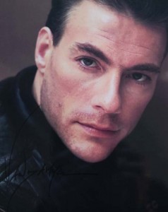 JEAN CLAUDE VAN DAMME - Großfoto mit aufgedrucktem Autogramm - 90er Jahre