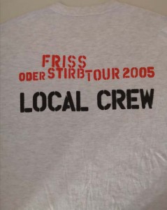 DIE TOTEN HOSEN - Tour-Shirt für die "Local Crew" - HANDSIGNIERT von Andi - Vintage!