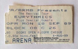 EURYTHMICS - benutztes Ticket - Birmingham - Sep. 1989