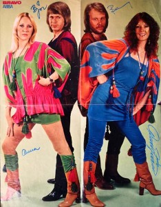 ABBA - Poster - ca. 40 x 50 mit gedrucken Unterschriften - 70er Jahre