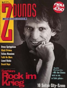 KEITH RICHARDS auf dem Cover des "Zounds- Musikmagazin" - 1992