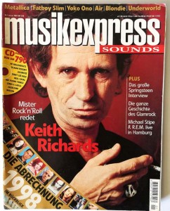 KEITH RICHARDS auf dem Cover des "MUSIKEXPRESS" - Deutschland - 1999