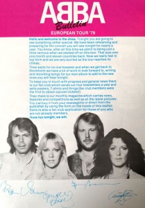 ABBA - Original Tour-Programm zur Europatourne 1979 + Beilagen
