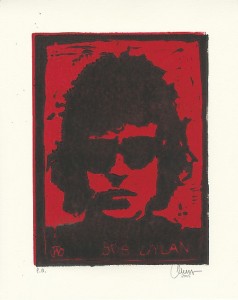 ORIGINAL- HOLZSCHNITT - "Bob Dylan" von Ole West