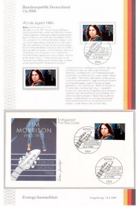 First Day Cover - JIM MORRISON (The Doors) - Deutschland 1988
