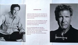 HARRISON FORD - 2 Fotos mit gedruckter Unterschrift +