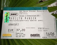 Konzert-Ticket - MARILYN MANSON - Dresden 2003