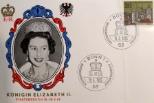 QUEEN ELIZABETH - 3x Ersttagsstempel von Ihrem Staatsbesuch 1965