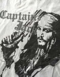 JOHNNY DEPP - auf frühem Merchandise T-Shirt - FLUCH DER KARIBIK