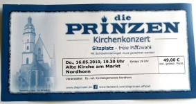 DIE PRINZEN - unbenutztes KONZERT-Ticket