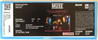 MUSE - unbenutztes Ticket - "Simulation Theory" - Tour 2019 - KÖLN