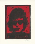 ORIGINAL- HOLZSCHNITT - "Bob Dylan" von Ole West