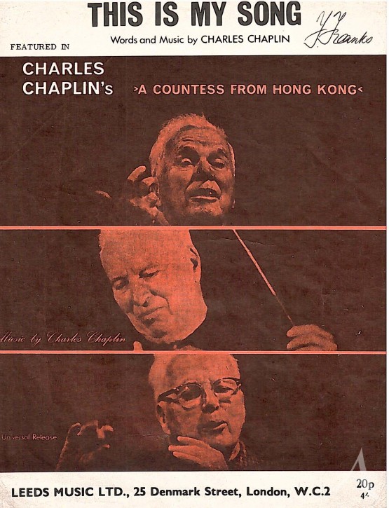 NOTEN - FILMMUSIK - CHARLIE CHAPLIN - England 1966 NOTEN - FILMMUSIK - CHARLIE CHAPLIN - England 1966
