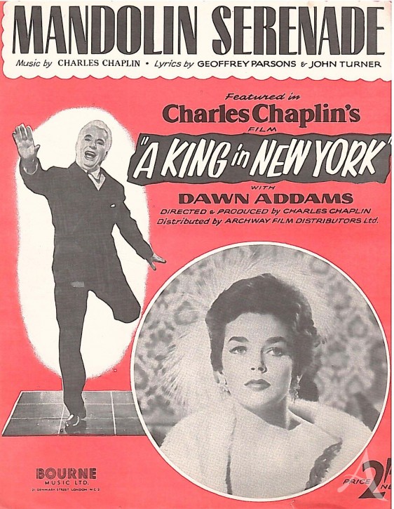 NOTEN - FILMMUSIK - CHARLIE CHAPLIN - "Mandolin Serenade" - England 1957 NOTEN - FILMMUSIK - CHARLIE CHAPLIN - "Mandolin Serenade" - England 1957