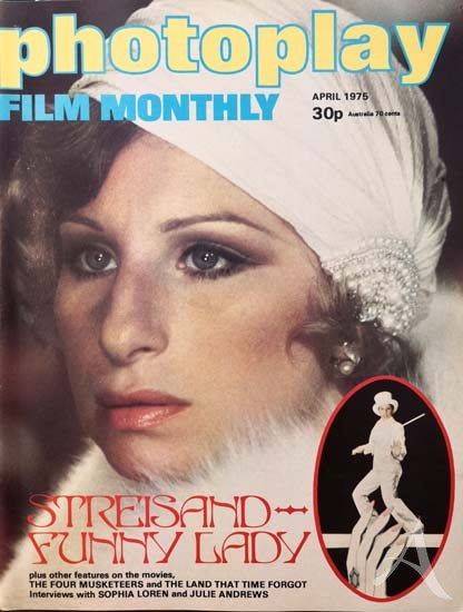 BARBRA STREISAND auf dem COVER der PHOTOPLAY, England 1975 BARBRA STREISAND auf dem COVER der PHOTOPLAY, England 1975