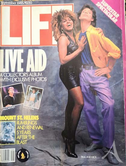 TINA TURNER mit MICK JAGGER auf dem Cover von LIFE - LIVE AID 1985
