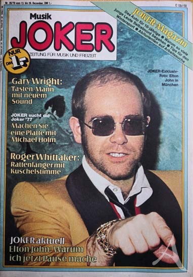 Magazin "Musik JOKER" mit ELTON JOHN - Deutschland 1976 Magazin "Musik JOKER" mit ELTON JOHN - Deutschland 1976