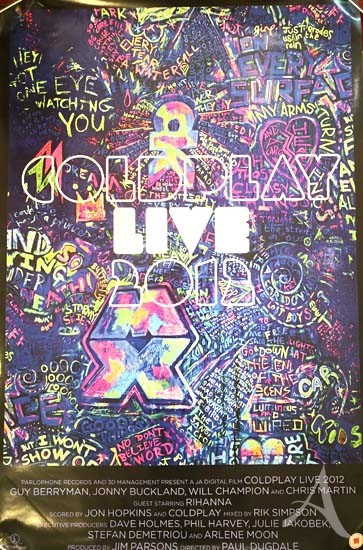 COLDPLAY - "LIVE 2012" - Release- POSTER, England 2012 COLDPLAY - "LIVE 2012" - Release- POSTER, England 2012