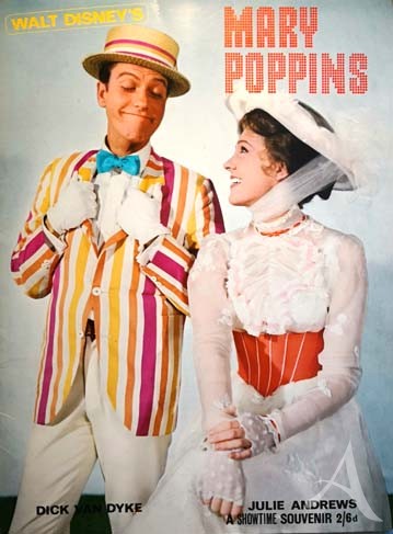 Wunderbares Souvenir-Programm "MARY POPPINS" mit JULIE ANDREWS, 1964