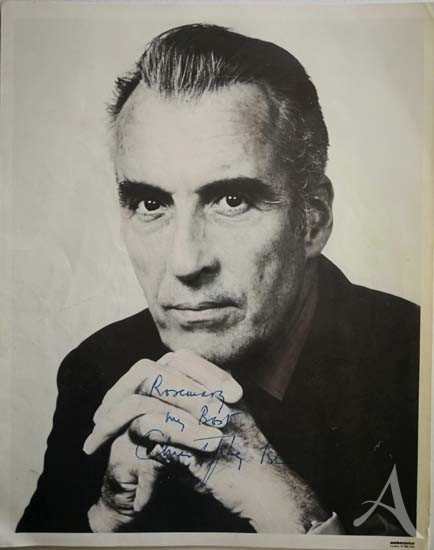CHRISTOPHER LEE - Handsigniertes Autogramm mit Widmung - 70er Jahre