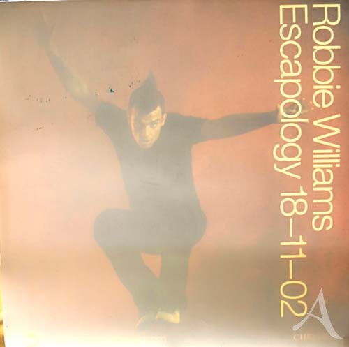 ROBBIE WILLIAMS - großer PROMO-Window-Sticker - Release "Escapology", 2002 ROBBIE WILLIAMS - großer PROMO-Window-Sticker - Release "Escapology", 2002