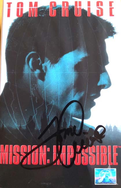 TOM CRUISE - ORIGINAL- Unterschrift auf VHS-COVER "Mission: Impossible" TOM CRUISE - ORIGINAL- Unterschrift auf VHS-COVER "Mission: Impossible"