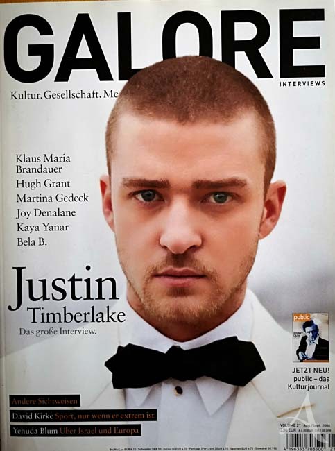 Magazin, GALORE - Titelstory: JUSTIN TIMBERLAKE mit tollen Fotos, 2006 Magazin, GALORE - Titelstory: JUSTIN TIMBERLAKE mit tollen Fotos, 2006
