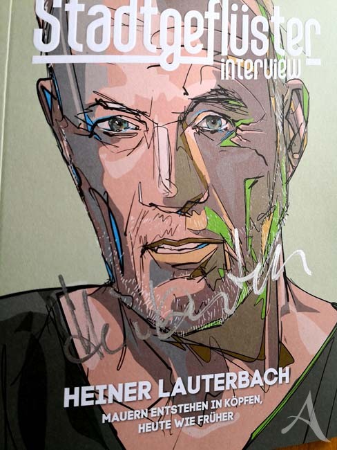 Magazin "STADTGEFLÜSTER" - HANDSIGNIERTER Titel von HEINER LAUTERBACH