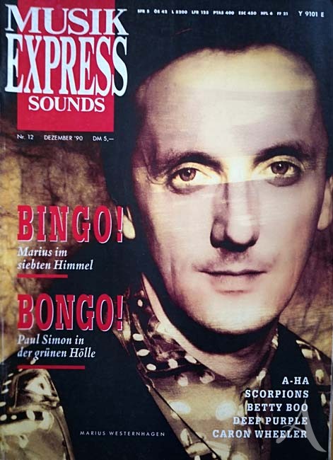 MARIUS MÜLLER-WESTERNHAGEN - Titelstory der "Musik Express" von 1990 MARIUS MÜLLER-WESTERNHAGEN - Titelstory der "Musik Express" von 1990