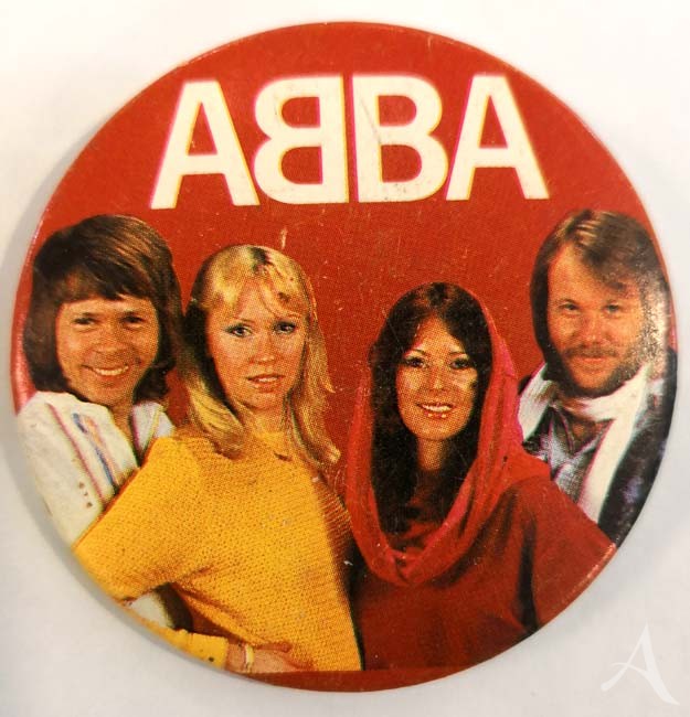 Großer ABBA - Button - Original von ca. 1980 Großer ABBA - Button - Original von ca. 1980