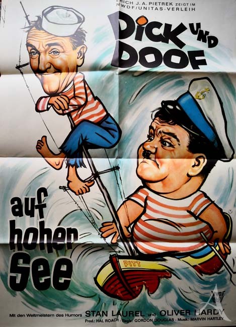 Plakat - "DICK UND DOOF auf hoher See" - Deutschland ca. 60er Jahre Plakat - "DICK UND DOOF auf hoher See" - Deutschland ca. 60er Jahre