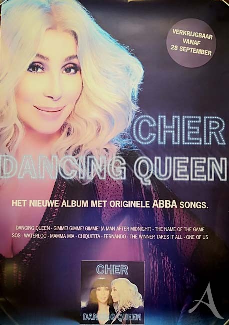 CHER - Holländisches PROMO-POSTER für Release von "Dancing Queen"