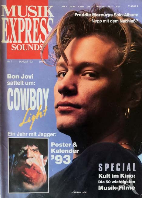 JON BON JOVI - Coverstory der MUSIK EXPRESS - 1/1993 JON BON JOVI - Coverstory der MUSIK EXPRESS - 1/1993