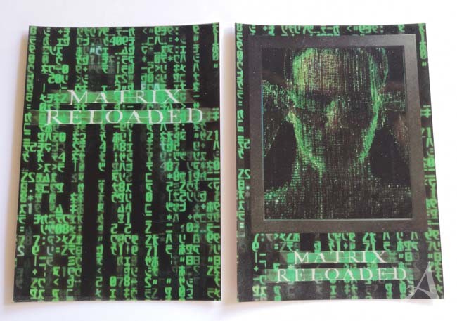 KEANU REEVES - SET aus 2 Lenticular - Postkarten - MATRIX Reloaded - 2003 KEANU REEVES - SET aus 2 Lenticular - Postkarten - MATRIX Reloaded - 2003