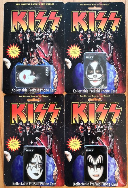 Komplettes 4er Set - PrePaid PhoneCards - KISS - USA 1996
