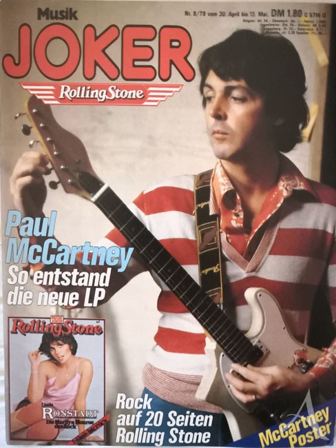 PAUL McCARTNEY auf dem Titel des Musikmagazines "Joker" von 1979 ---- MIT GROSSEM POSTER!!!!