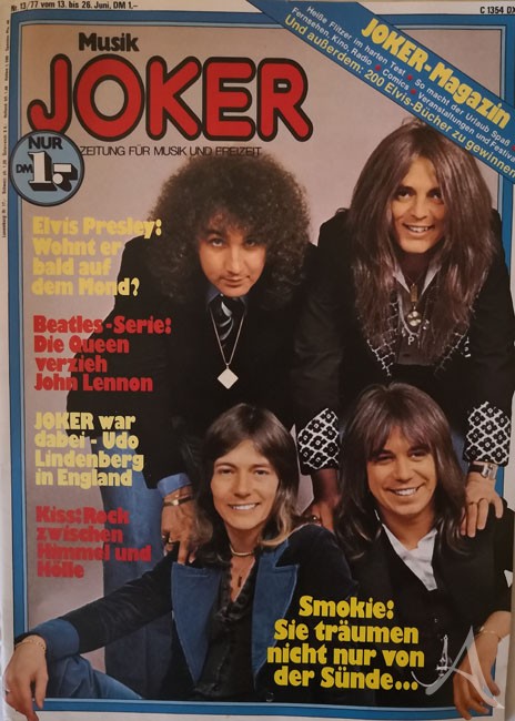 SMOKIE auf dem Musikmagazin "JOKER" vom Juni 1977 SMOKIE auf dem Musikmagazin "JOKER" vom Juni 1977